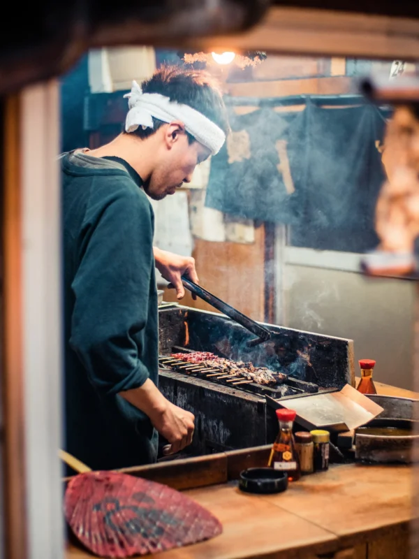 Japanese chef cooking