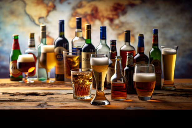 A diverse selection of alcoholic beverages