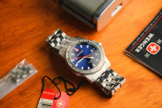 A Swiss-made Victorinox watch on a stainless-steel bracelet