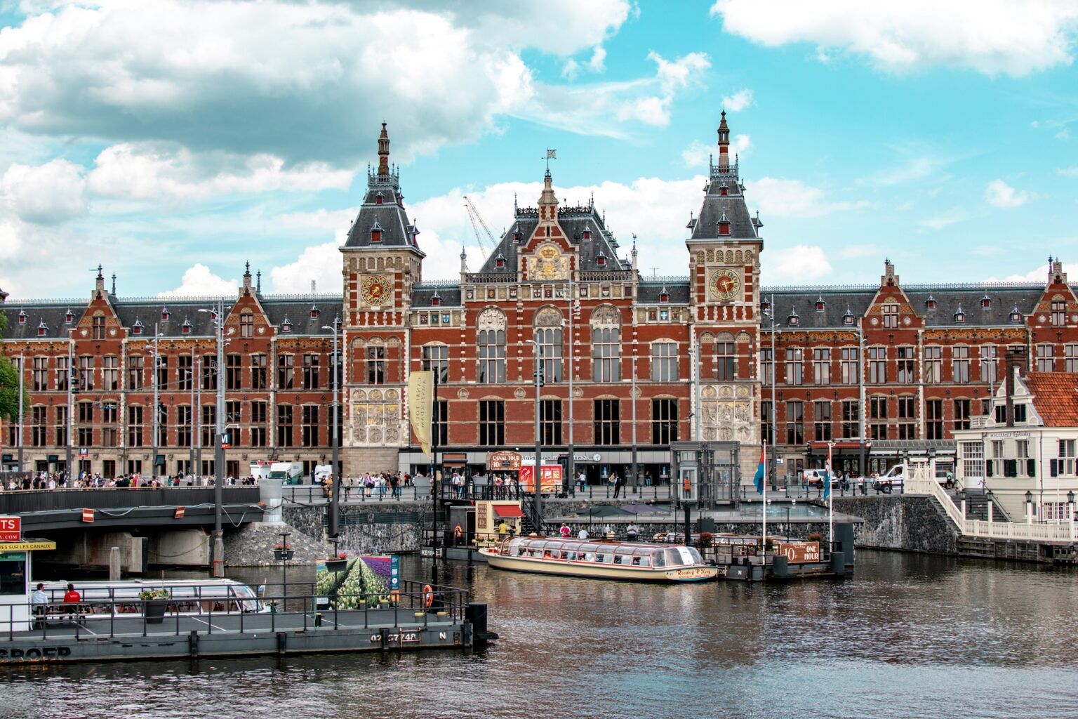 Amsterdam Centraal station historic facade