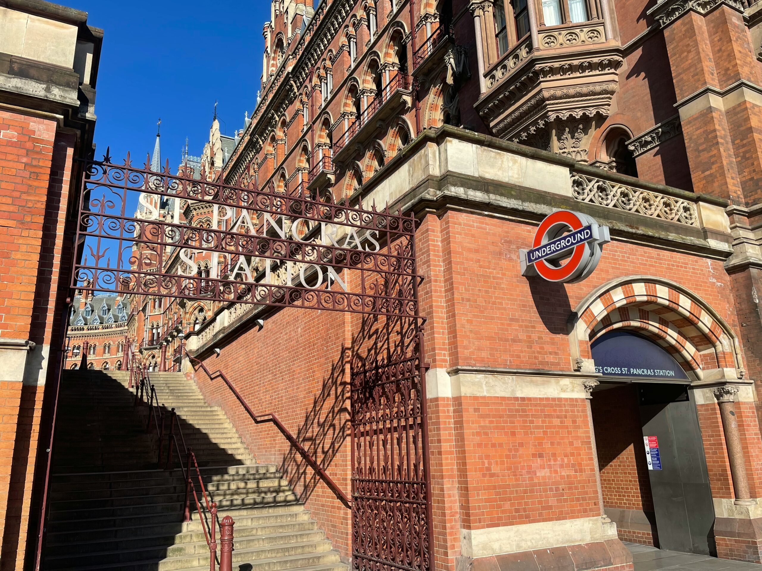 St Pancras International station Gothic facade
