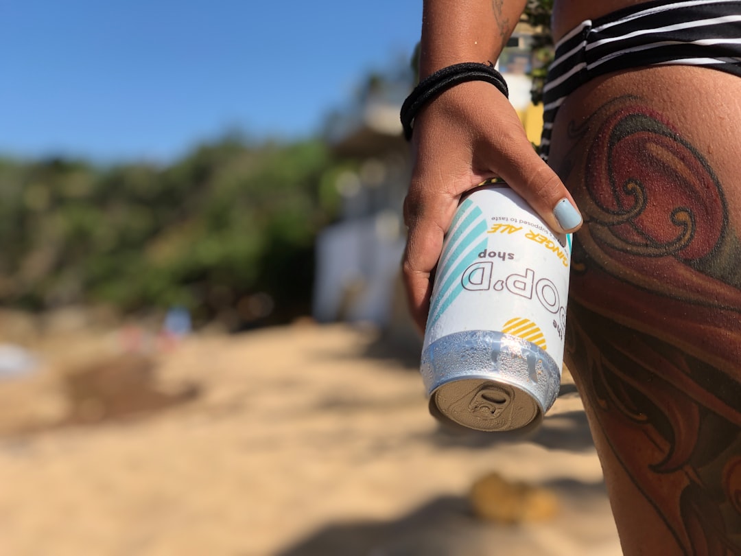 Cold Medalla Light beer on a Puerto Rican beach